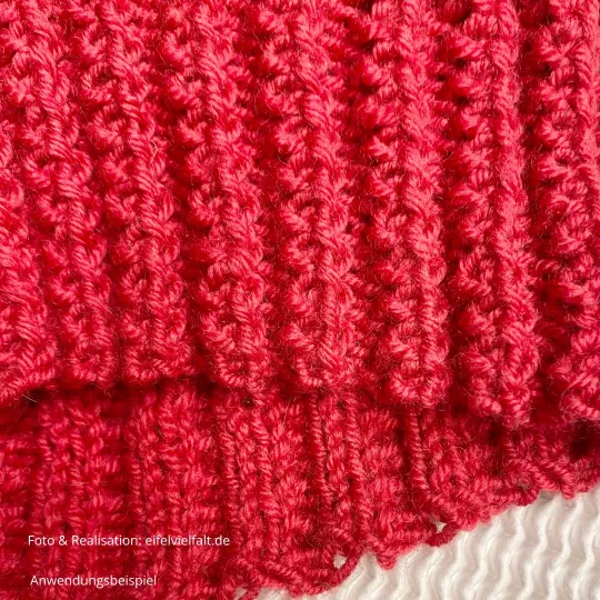 Unterschied der Vor- und Rückseite es verdrehten Rippenbündchens