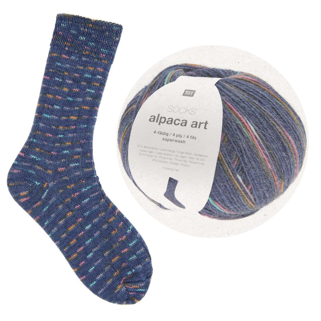 Sockenwolle Alpaca Art 100g 004 marine Stricksocken