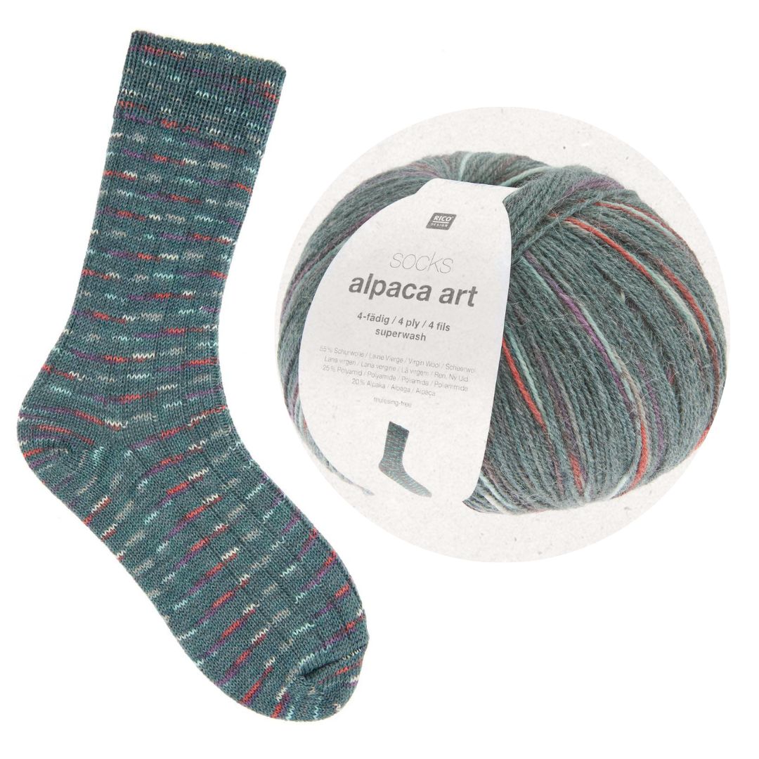 Sockenwolle Alpaca Art 100g 005 efeu Stricksocken