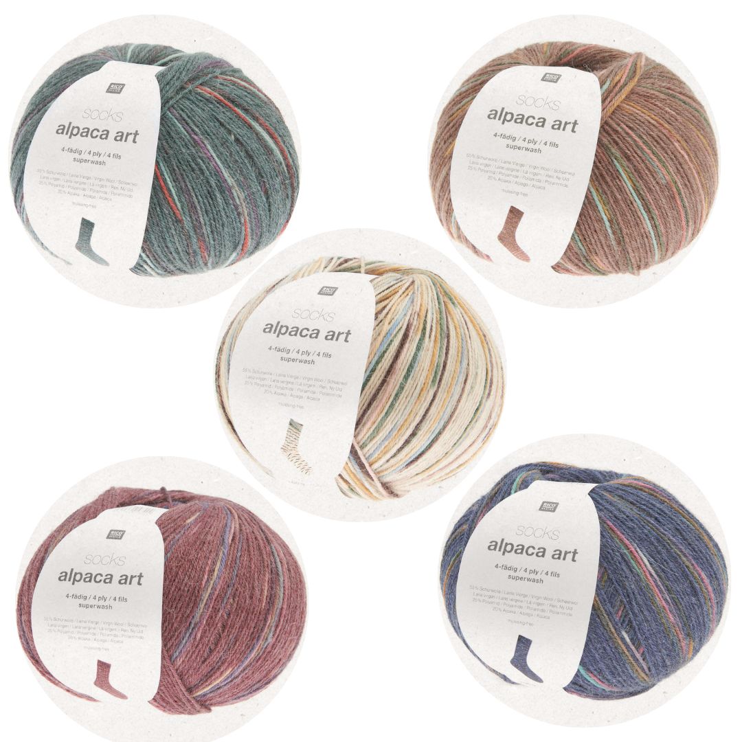 Sockenwolle Alpaca Art 100g alle Farben Gesamtbild