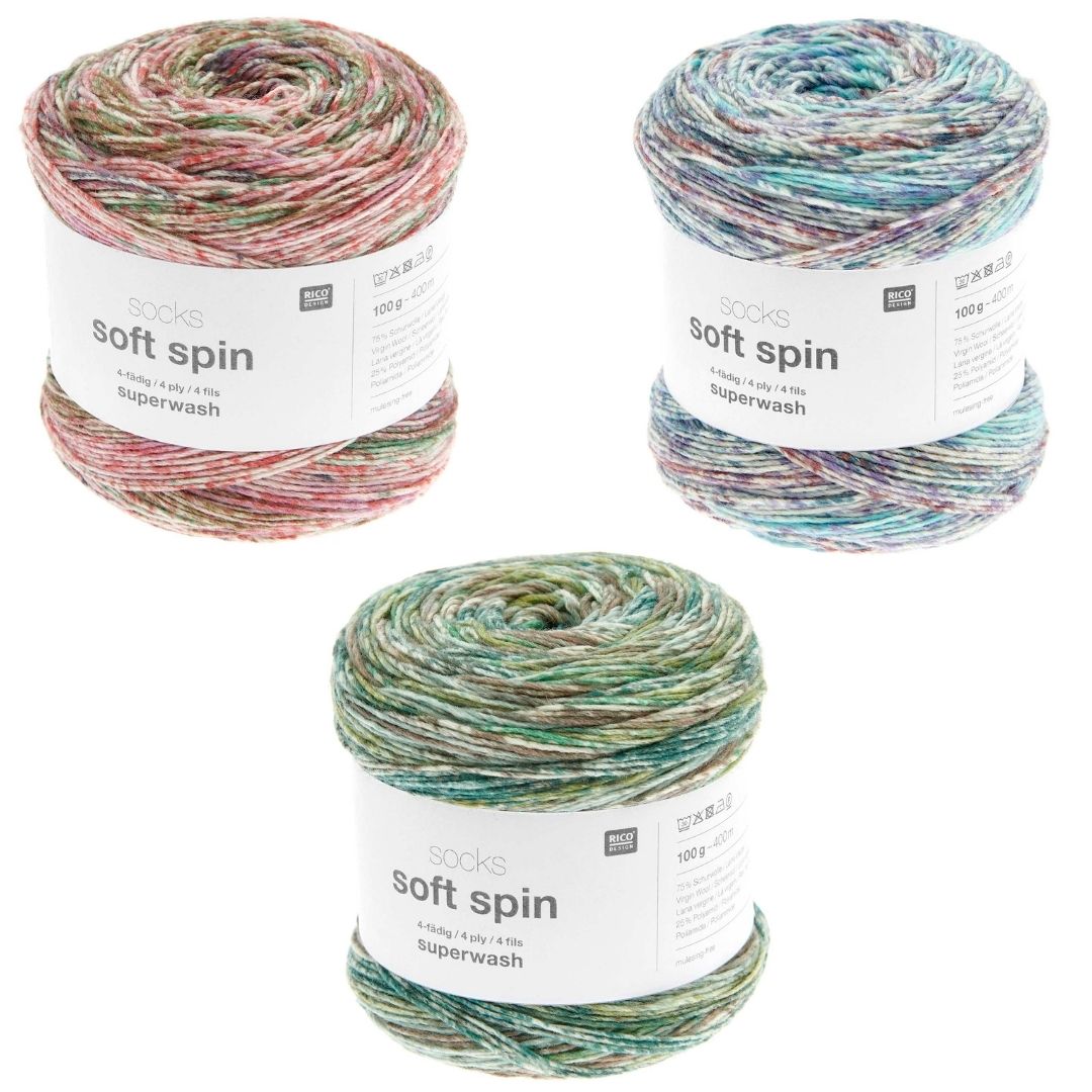 Sockenwolle soft spin alle Farben Stricksocken