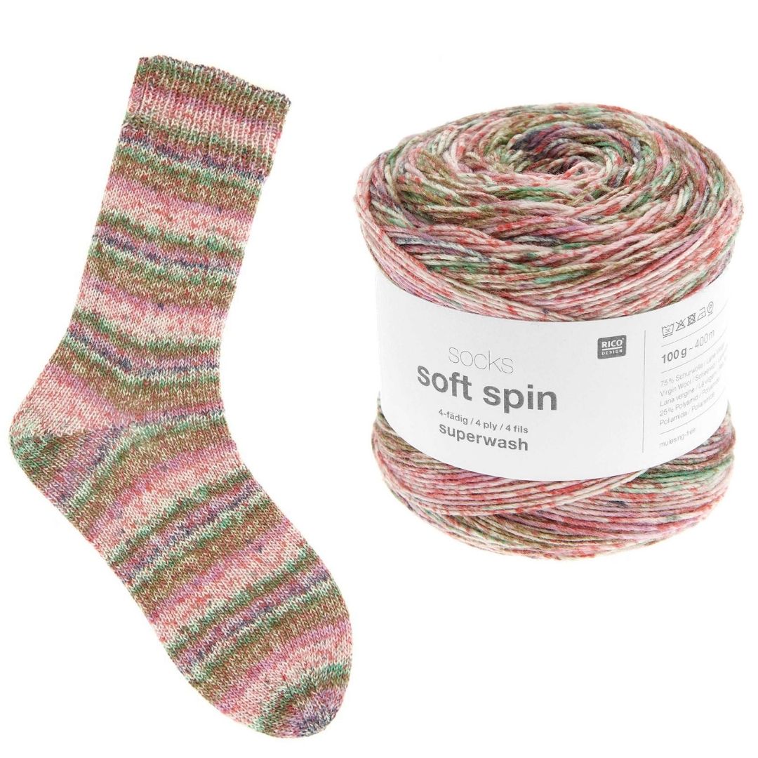 Sockenwolle soft spin ethno shades 004 Stricksocken