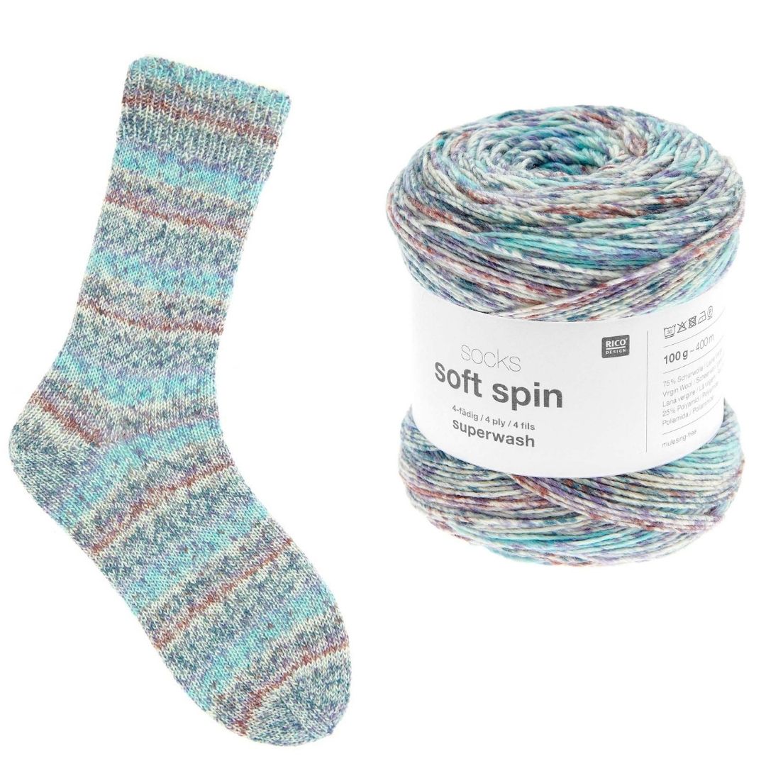 Sockenwolle soft spin cool colours 008 Stricksocken