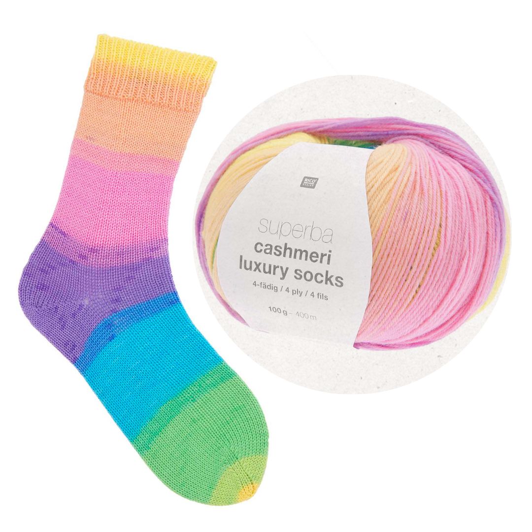 Sockenwolle cashmeri rainbow