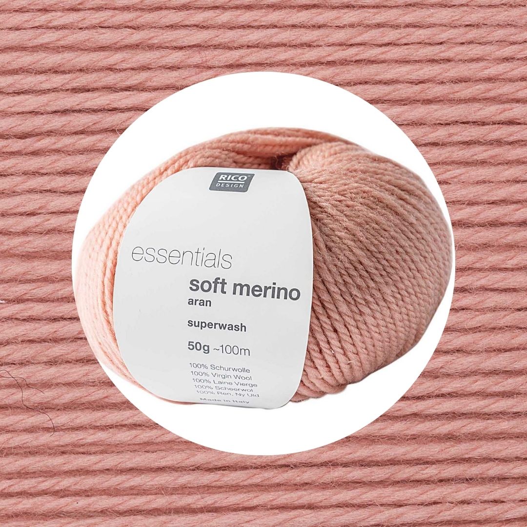 Essentials Soft Merino aran Wolle 50g 100m Farbe altrosa 014