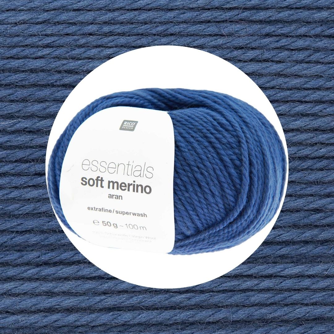 Essentials Soft Merino aran Wolle 50g 100m Farbe jeans 028