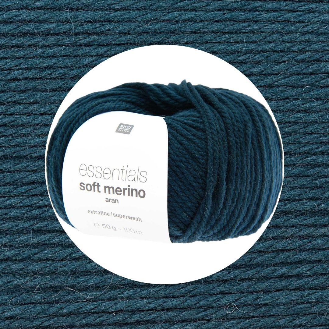 Essentials Soft Merino aran Wolle 50g 100m Farbe dunkelpetrol 046