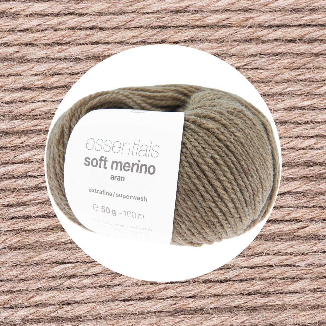 Essentials Soft Merino aran Wolle 50g 100m Farbe kiesel-melange 055