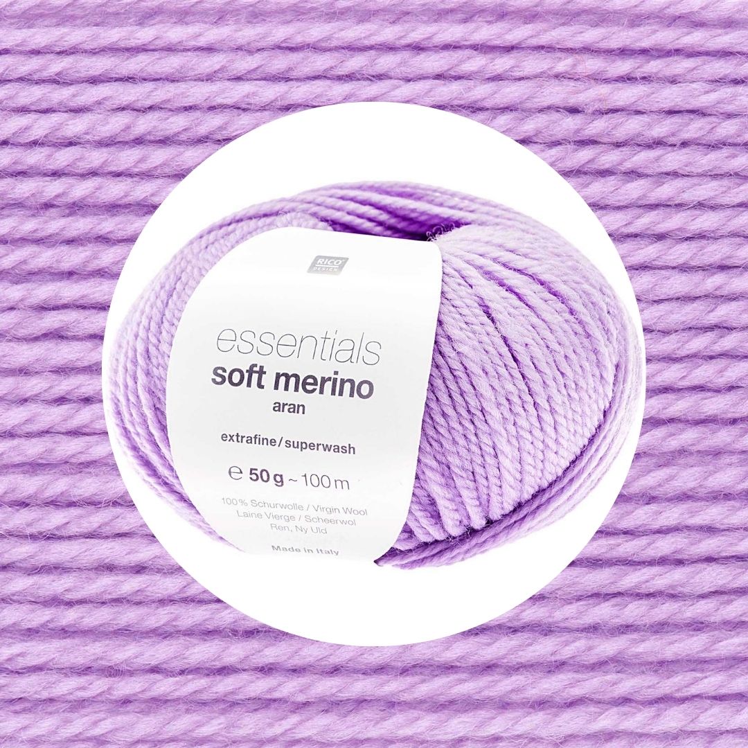 Essentials Soft Merino aran Wolle 50g 100m Farbe veilchen 071