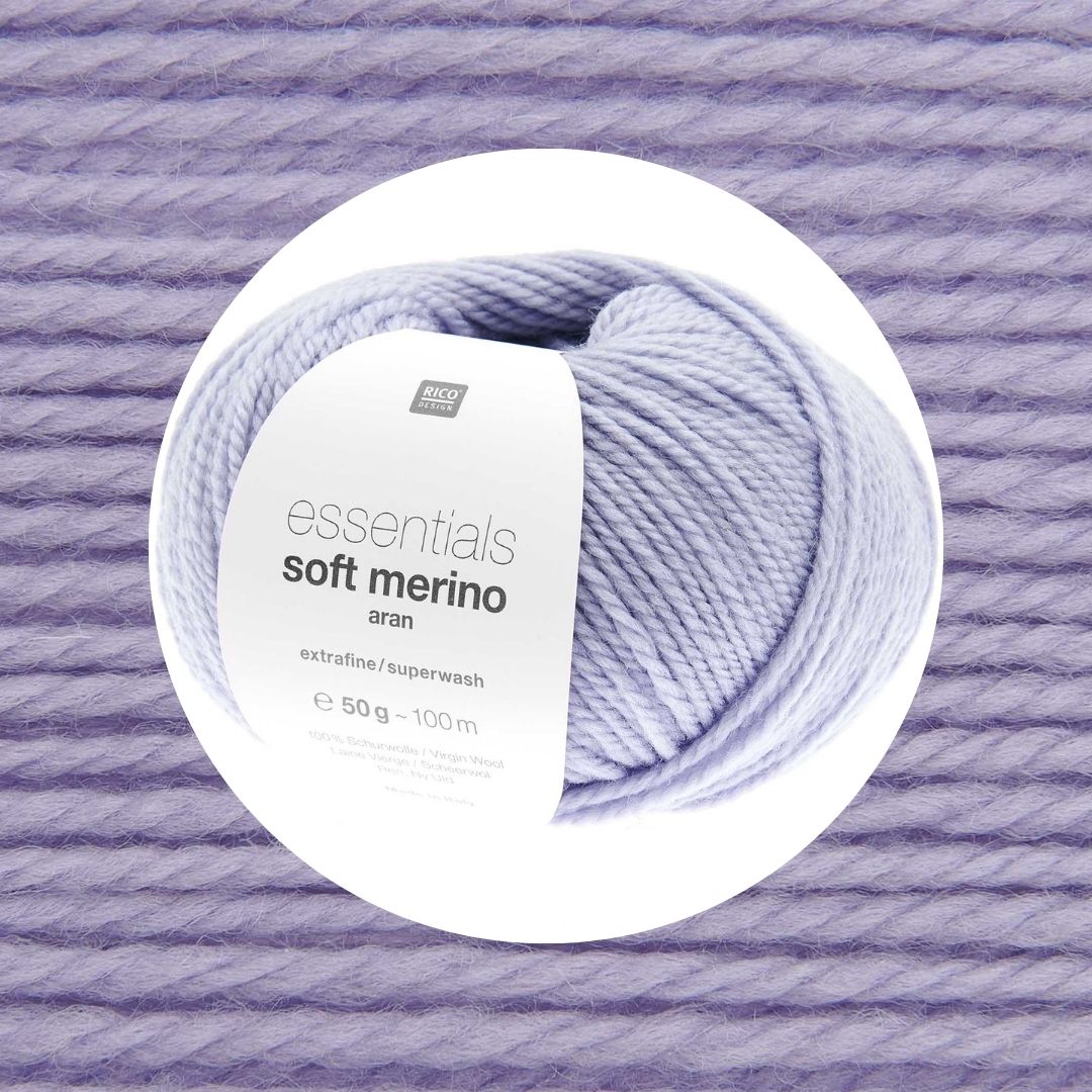 Essentials Soft Merino aran Wolle 50g 100m Farbe flieder 084