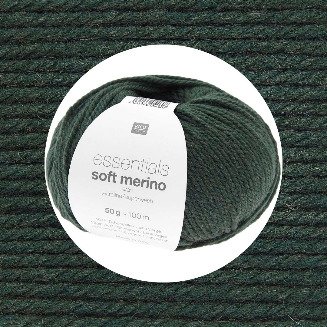 Essentials Soft Merino aran Wolle 50g 100m Farbe english green 087