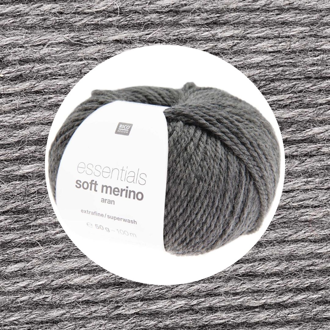 Essentials Soft Merino aran 50g 100m Farbe mittelgrau 094