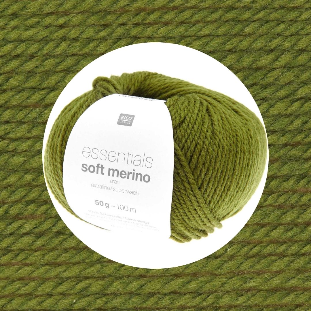 Essentials Soft Merino aran 50g 100m Farbe oliv 103 