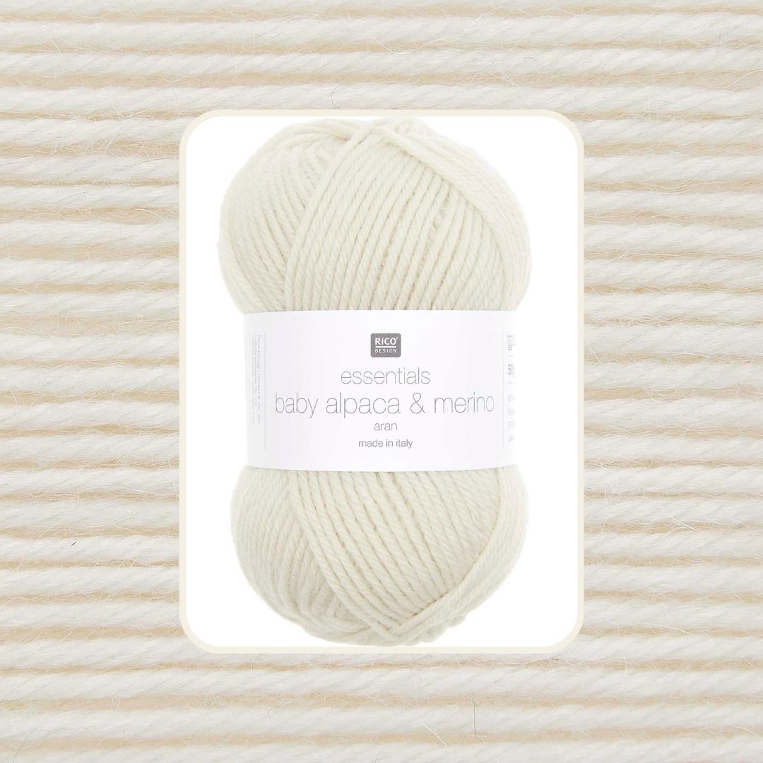 Baby Alpaca Merino aran 50g 100m 001 cream