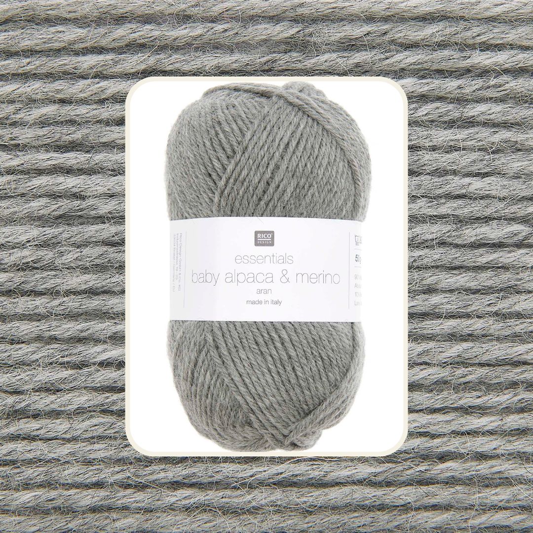 Baby Alpaca Merino aran 50g 100m 010 grau melange