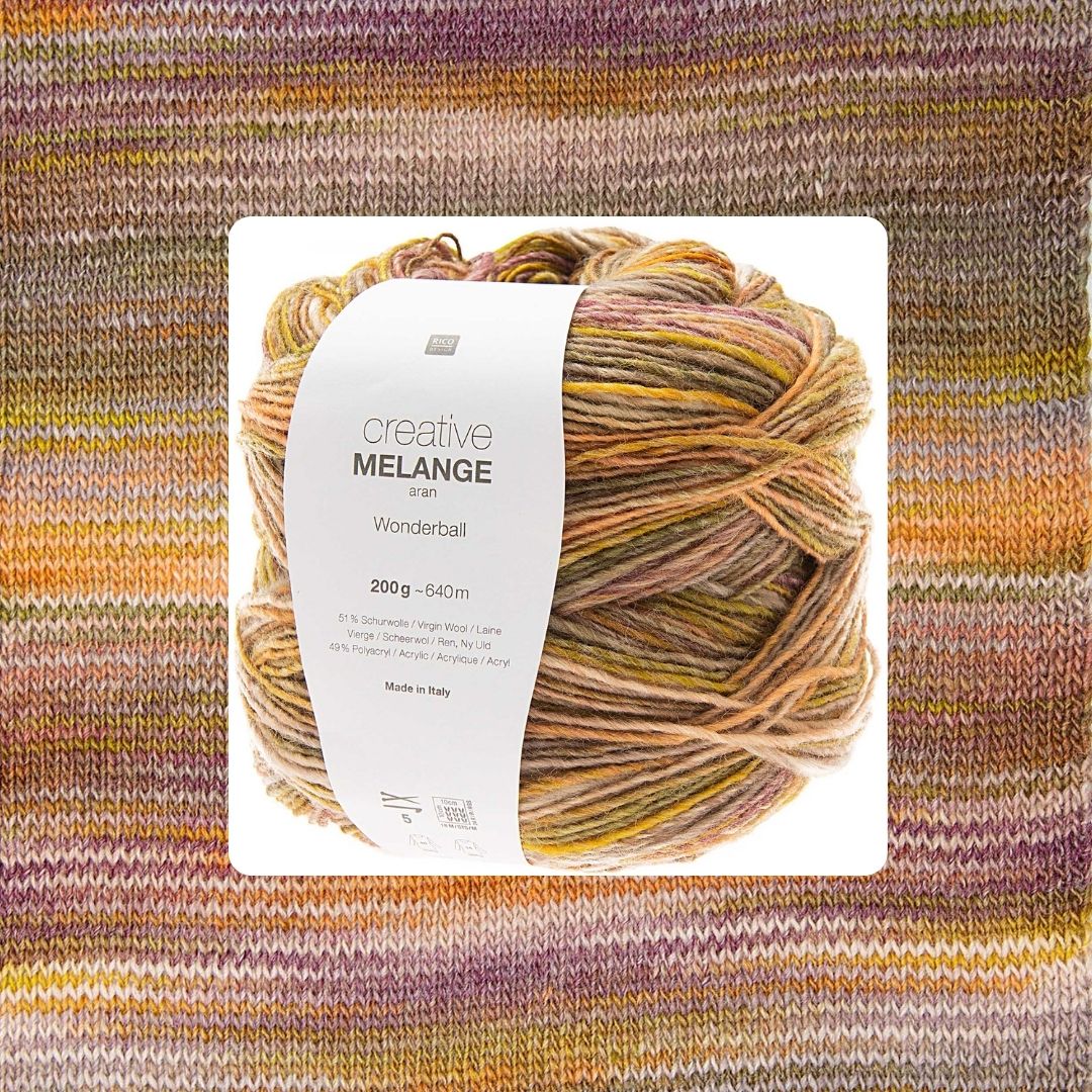 Creative Melange Wonderball aran 200g 640 m 002 orange-grün Wolle