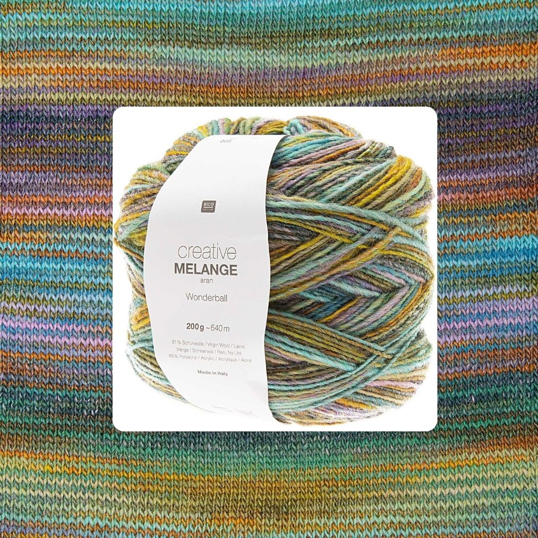 Creative Melange Wonderball aran 200g 640 m 003 flieder-türkis Wolle