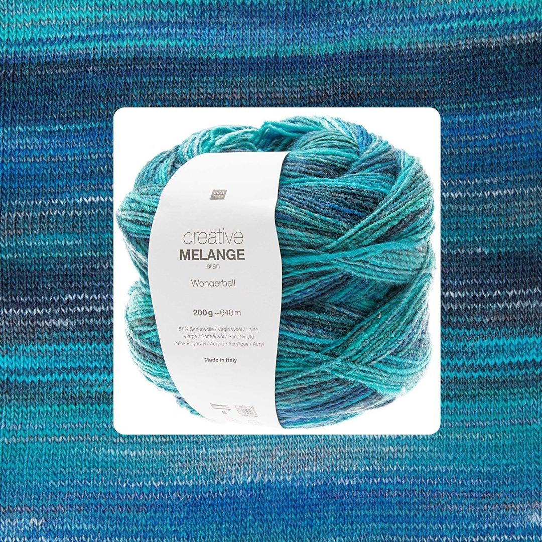 Creative Melange Wonderball aran 200g 640 m 006 aqua Wolle