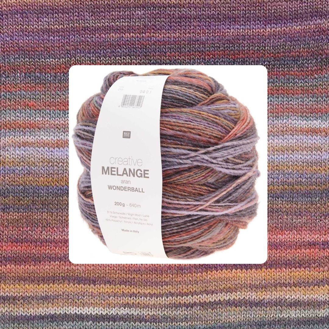 Creative Melange Wonderball aran 200g 640 m 015 flieder-orange Wolle