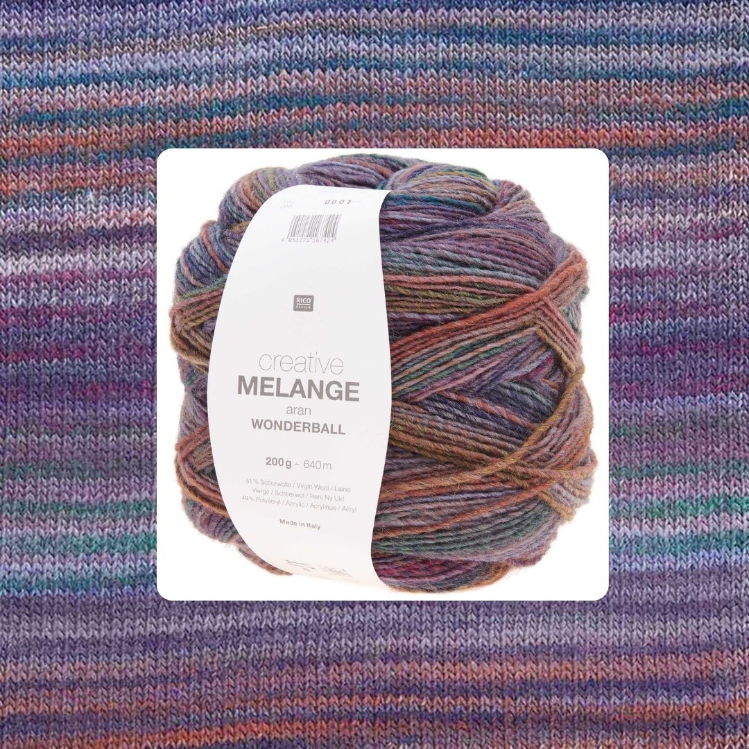 Creative Melange Wonderball aran 200g 640 m 016 lila-rost Wolle