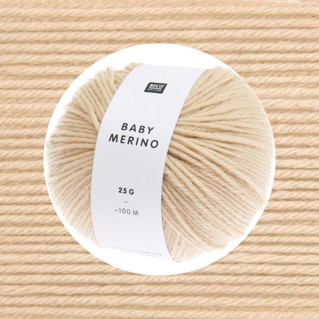 Baby Merino 25g 100m Wolle stricken häkeln 002 natur