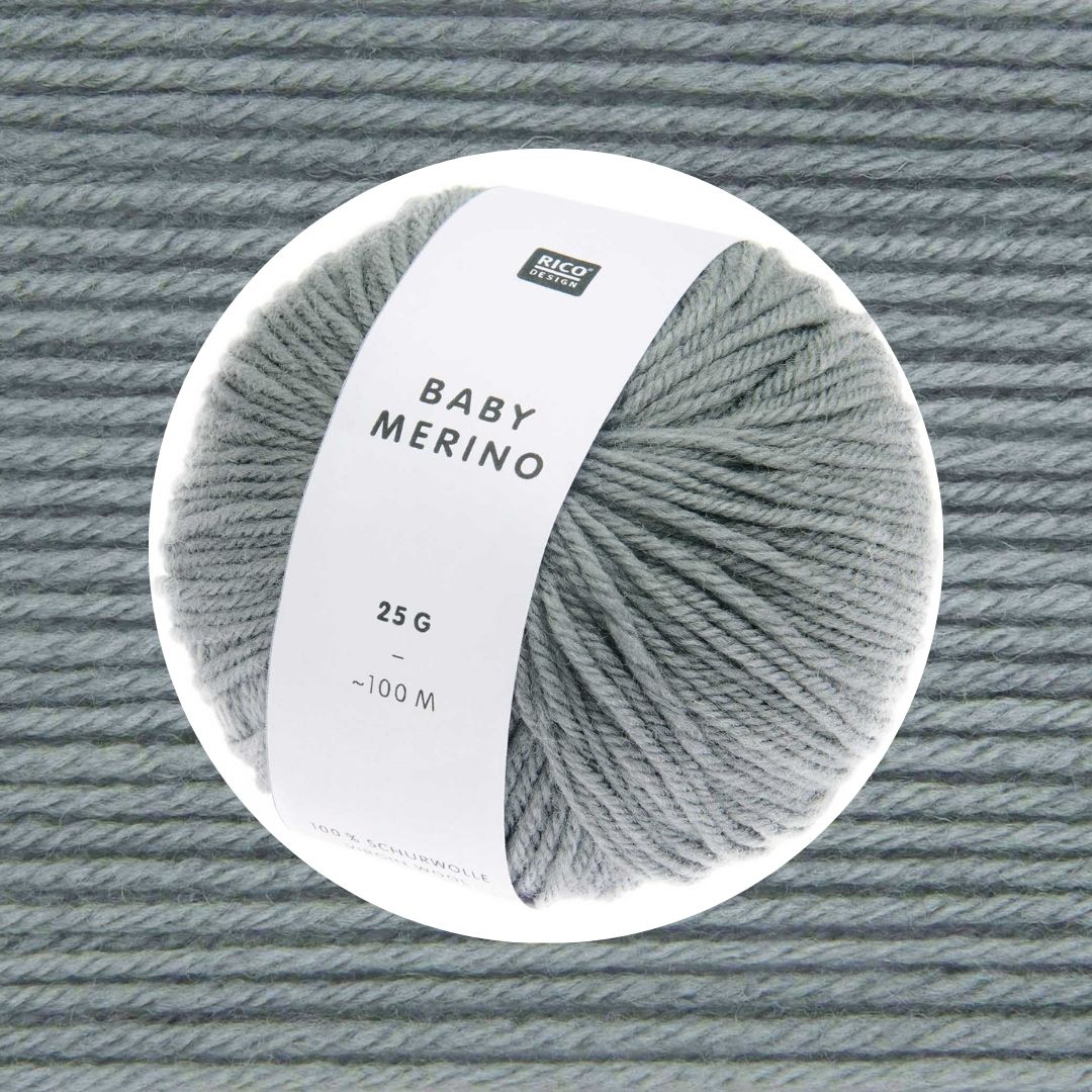 Baby Merino 25g 100m Wolle stricken häkeln 004 grau