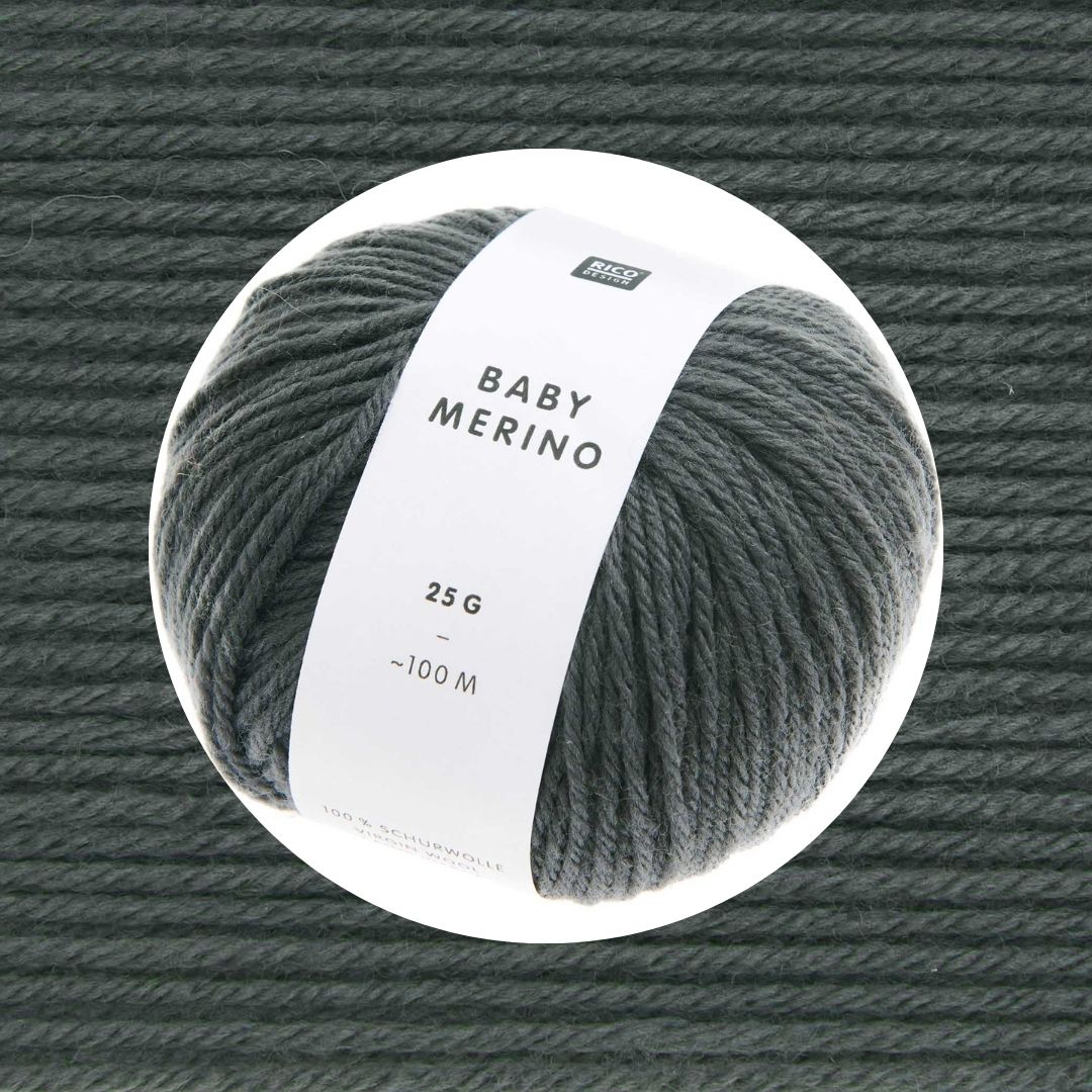 Baby Merino 25g 100m Wolle stricken häkeln 005 anthrazit