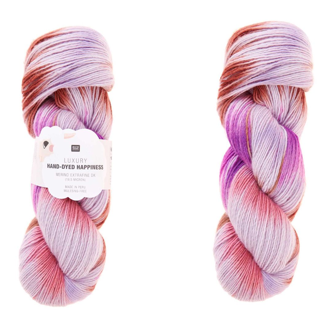 Luxury Hand Dyed Happiness dk 100g 390m 014 violett Merinowolle handgefärbt