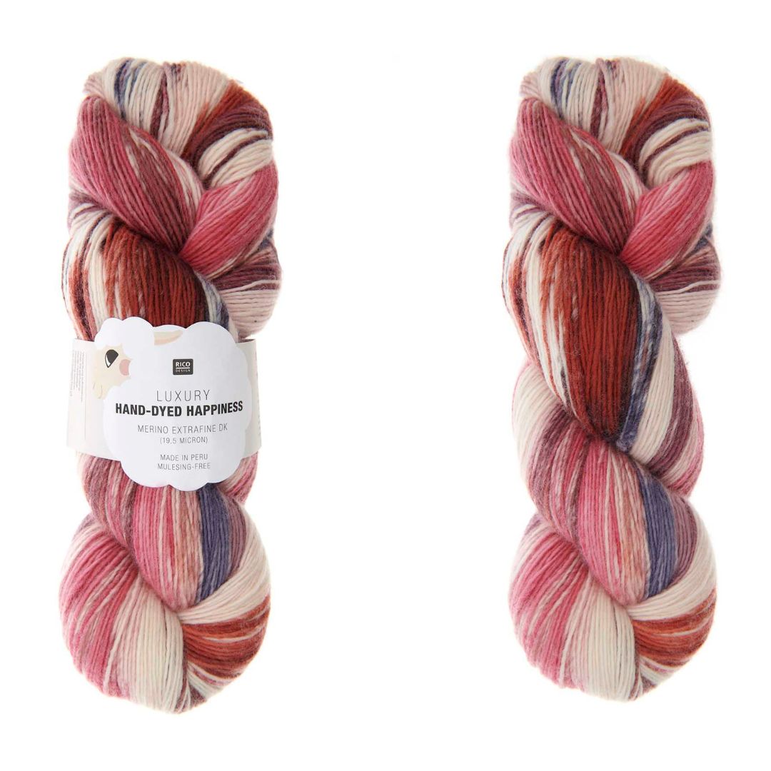 Luxury Hand Dyed Happiness dk 100g 390m 016 flieder-pink Merinowolle 19,5 micron