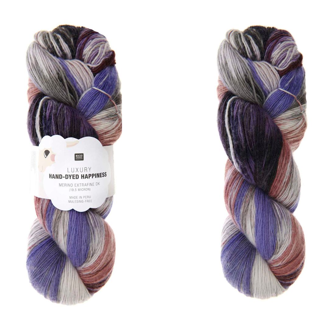 Luxury Hand Dyed Happiness dk 100g 390m 017 lila-braun Merinowolle mulesingfree