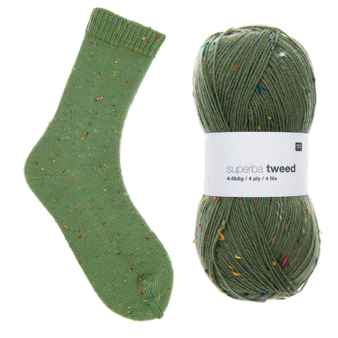 	

Sockenwolle mit Tweed-Noppen 100g 375m Sockenstricken Knäuel Farbe Nr.005 olive