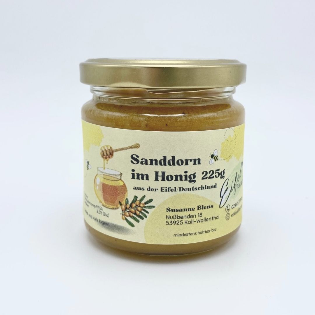 Sanddorn im Honig 225g als Einzelglas 