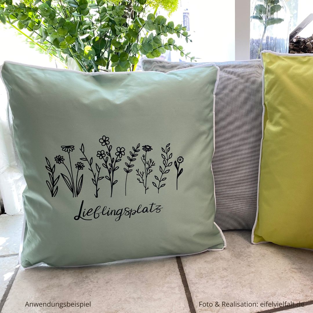 	

Outdoor-Kissen 45x45 cm mint mit Plott zum selbst gestalten mit Plotterfolien