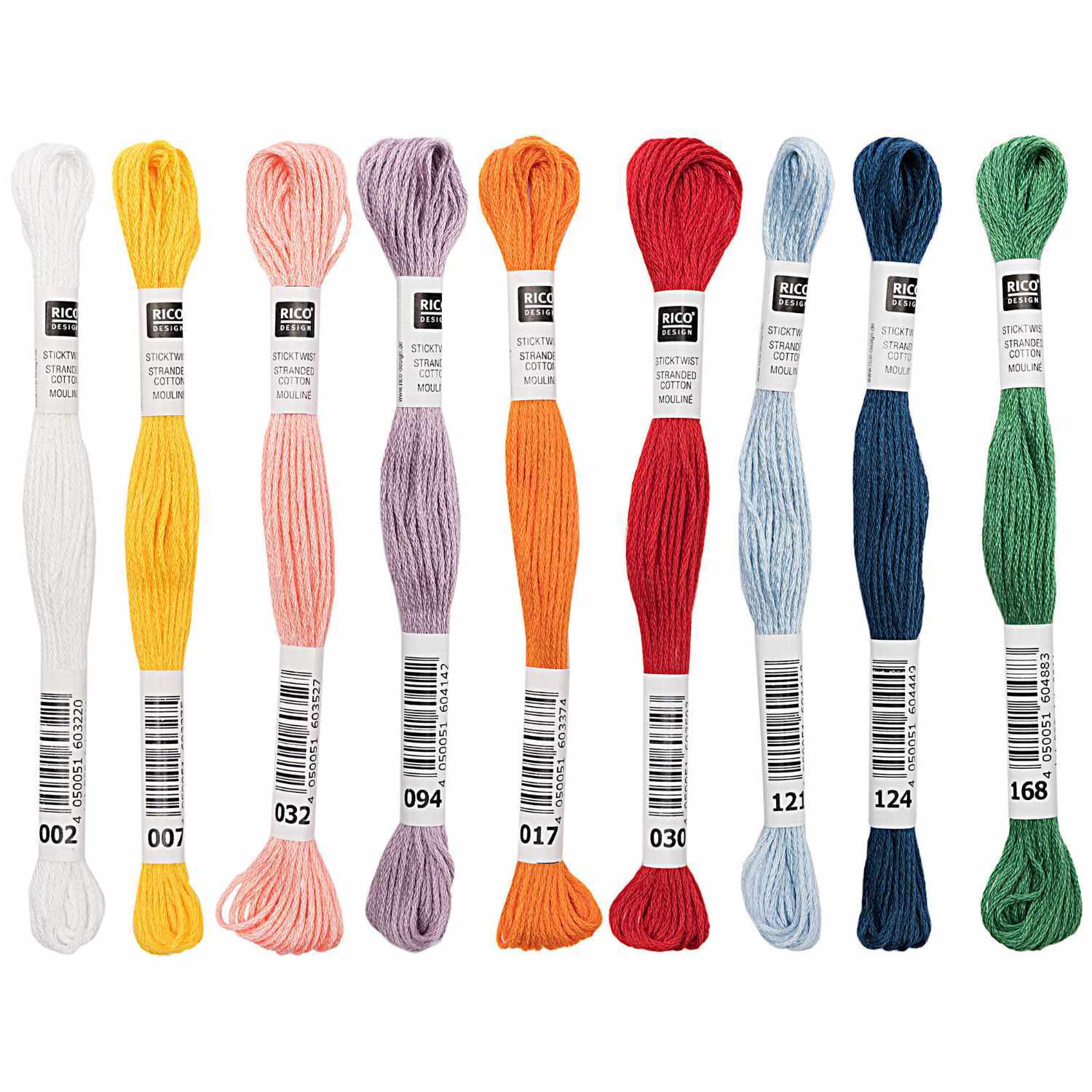 Stickgarn Farbauswahl mit 8 Strängen Sticktwist je 8m