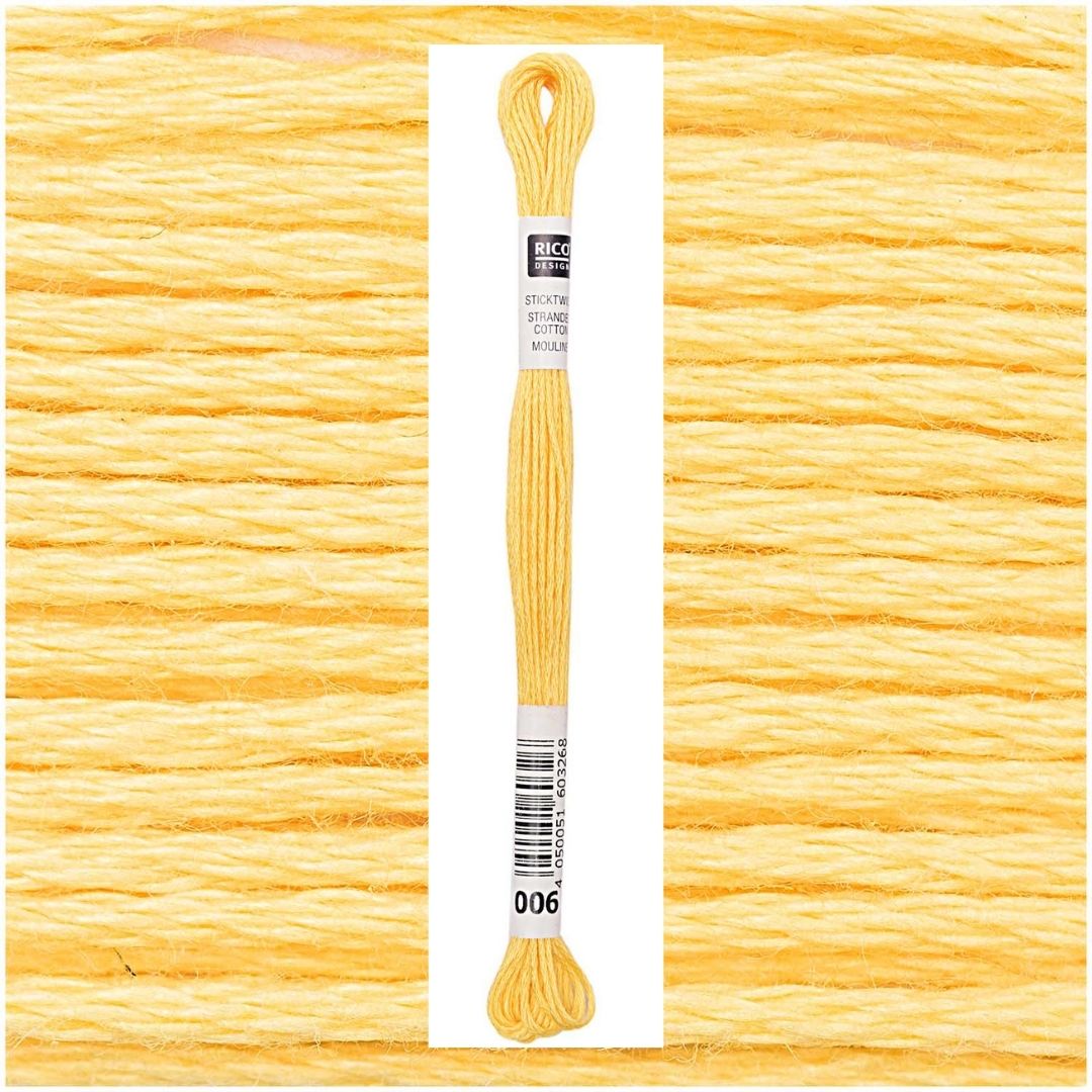 	

Stickgarn Sticktwist Rico-Design 6-fach 8m 100% Baumwolle Nr. 006 Farbe zitrone 03