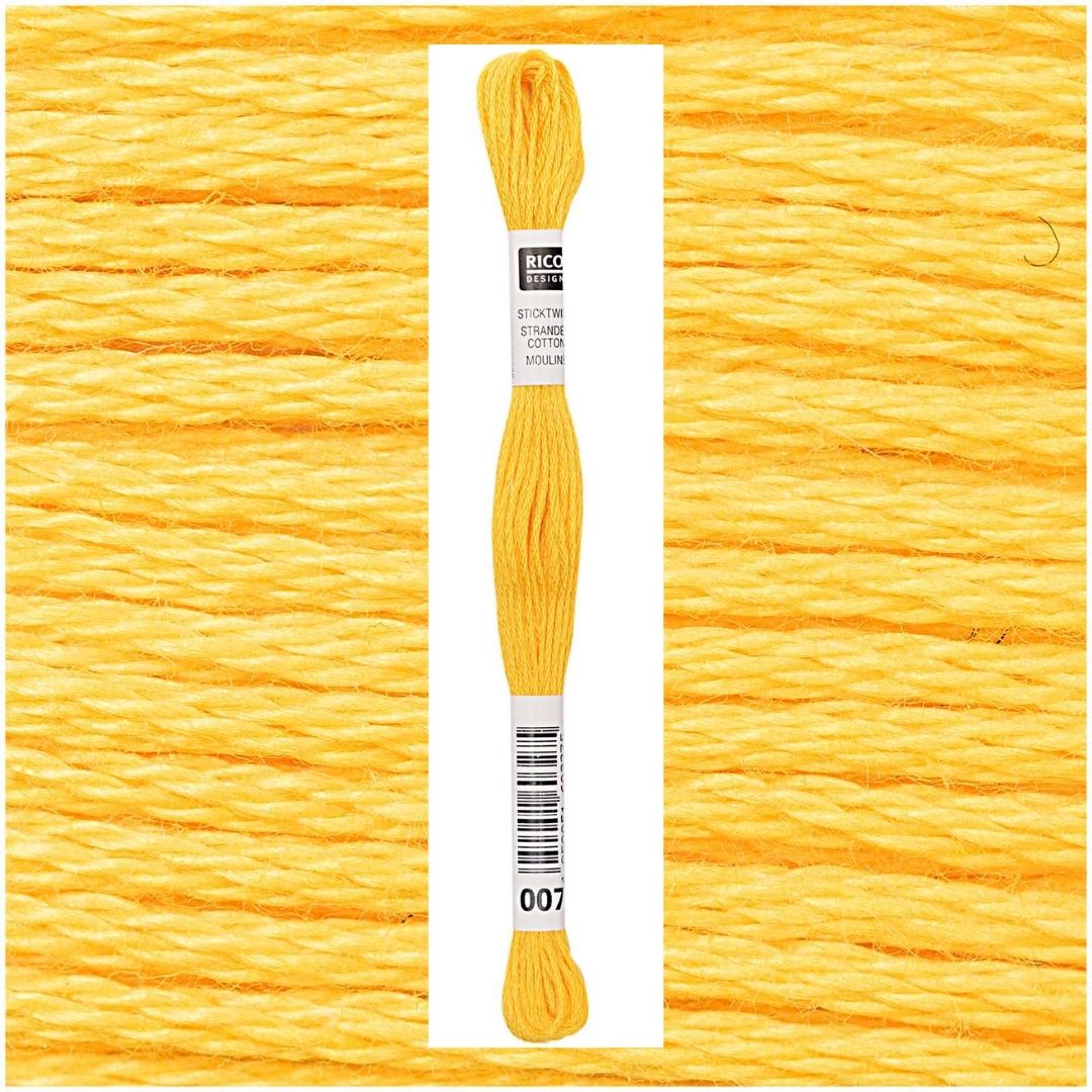 	

Stickgarn Sticktwist Rico-Design 6-fach 8m 100% Baumwolle Nr. 007 Farbe zitrone 04
