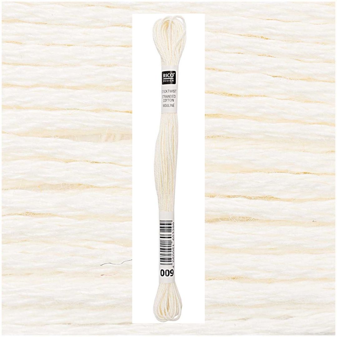 Stickgarn Sticktwist Rico-Design 6-fach 8m 100% Baumwolle Nr. 009 Farbe hellgelb 01