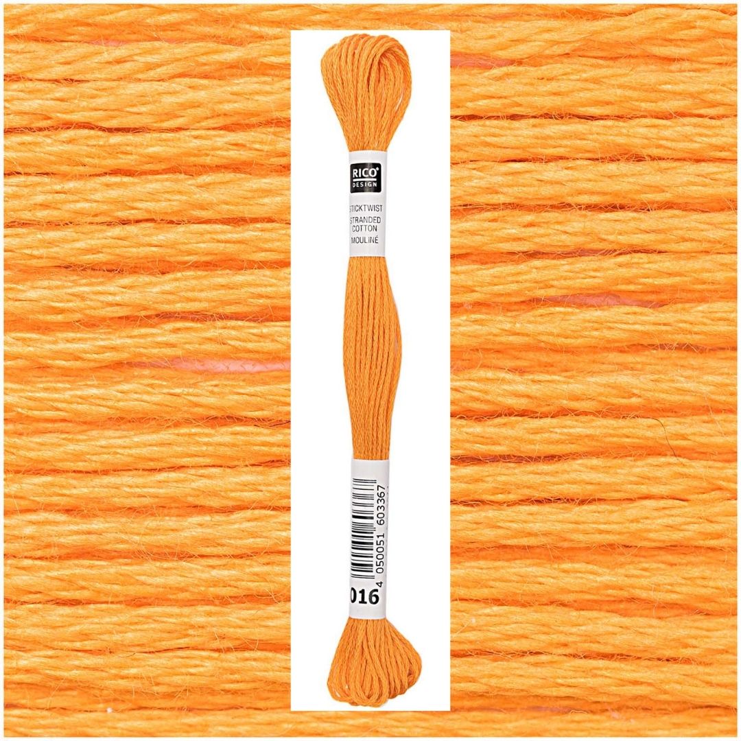 Stickgarn Sticktwist Rico-Design 6-fach 8m 100% Baumwolle Nr. 016 Farbe orange 03