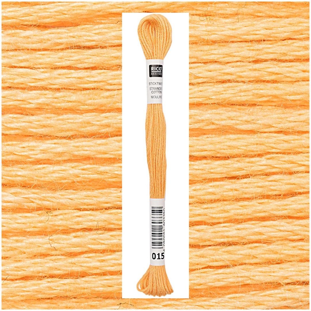 Stickgarn Sticktwist Rico-Design 6-fach 8m 100% Baumwolle Nr. 015 Farbe orange 02