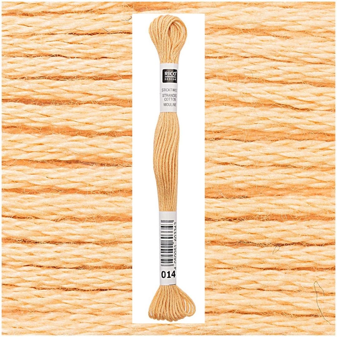 Stickgarn Sticktwist Rico-Design 6-fach 8m 100% Baumwolle Nr. 014 Farbe orange 01