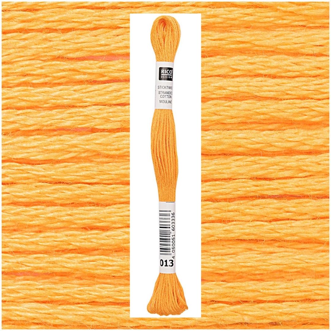 Stickgarn Sticktwist Rico-Design 6-fach 8m 100% Baumwolle Nr. 013 Farbe hellgelb 05