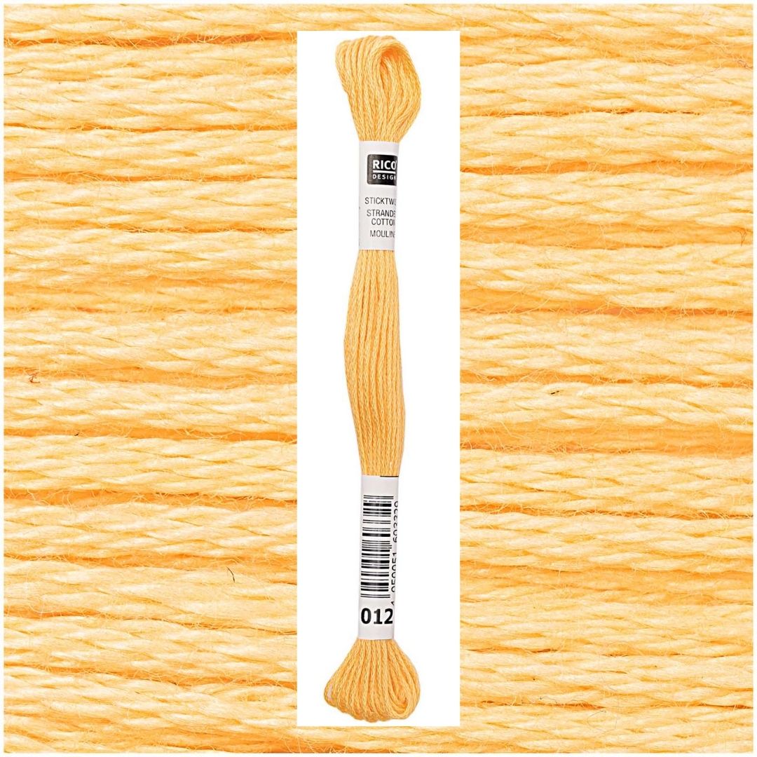 Stickgarn Sticktwist Rico-Design 6-fach 8m 100% Baumwolle Nr. 012 Farbe hellgelb 04