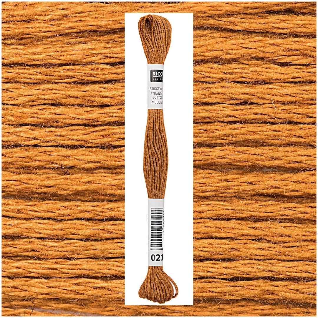 Stickgarn Sticktwist Rico-Design 6-fach 8m 100% Baumwolle Nr. 021 Farbe goldgelb 04