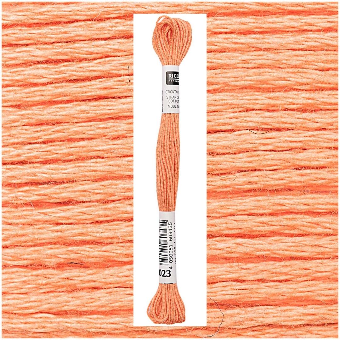 Stickgarn Sticktwist Rico-Design 6-fach 8m 100% Baumwolle Nr. 023 Farbe terracotta 01
