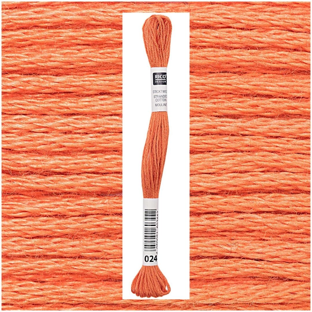 Stickgarn Sticktwist Rico-Design 6-fach 8m 100% Baumwolle Nr. 024 Farbe terracotta 02