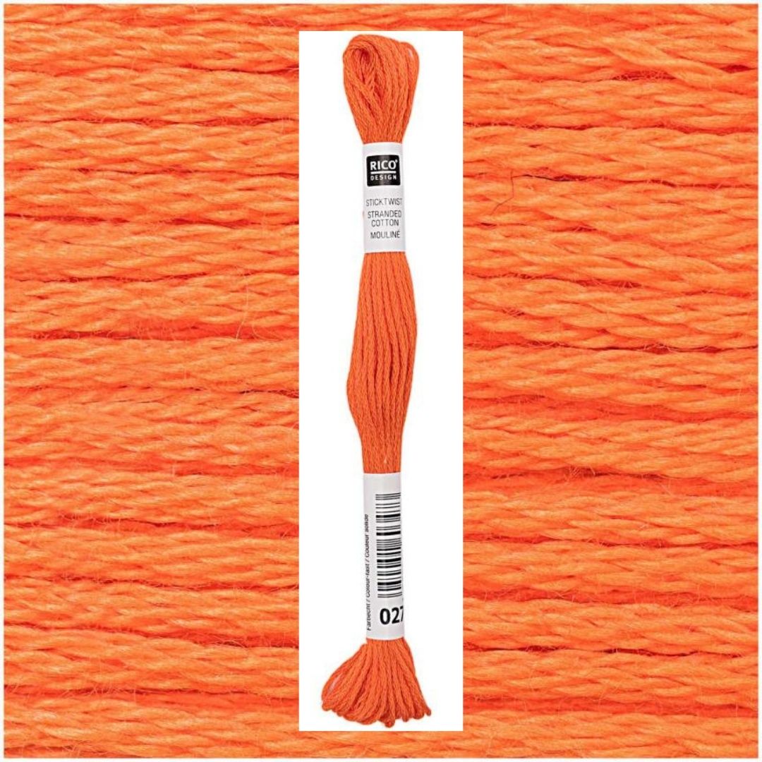 Stickgarn Sticktwist Rico-Design 6-fach 8m 100% Baumwolle Nr. 027 Farbe brilliantrot 02