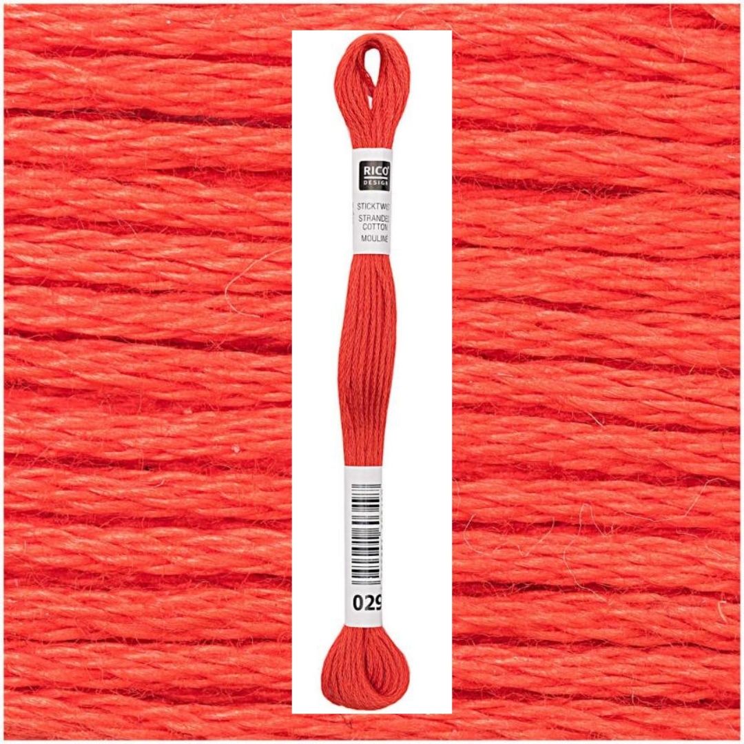 Stickgarn Sticktwist Rico-Design 6-fach 8m 100% Baumwolle Nr. 029 Farbe brilliantrot 04
