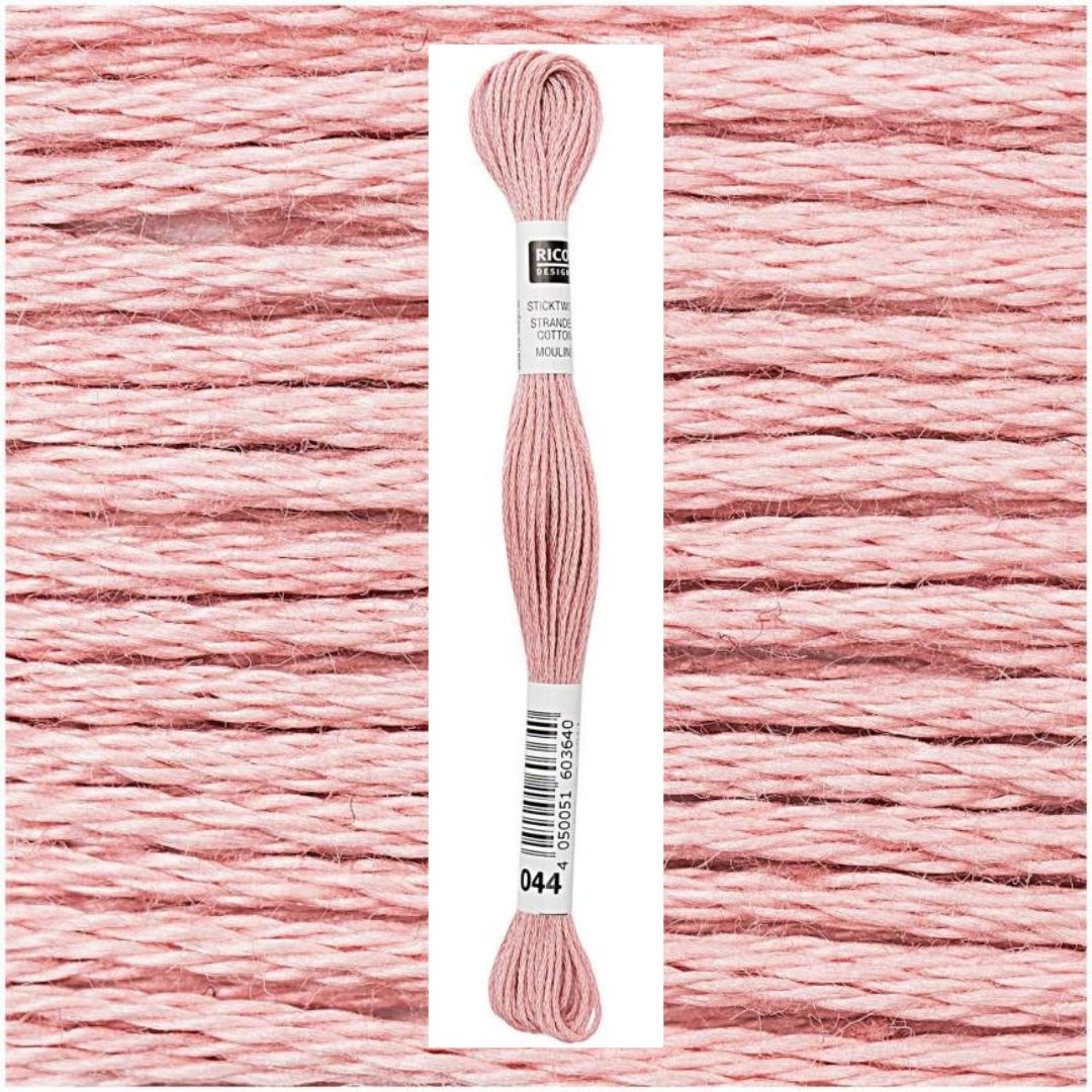 Stickgarn Sticktwist Rico-Design 6-fach 8m 100% Baumwolle Nr. 044 Farbe altrosa 02