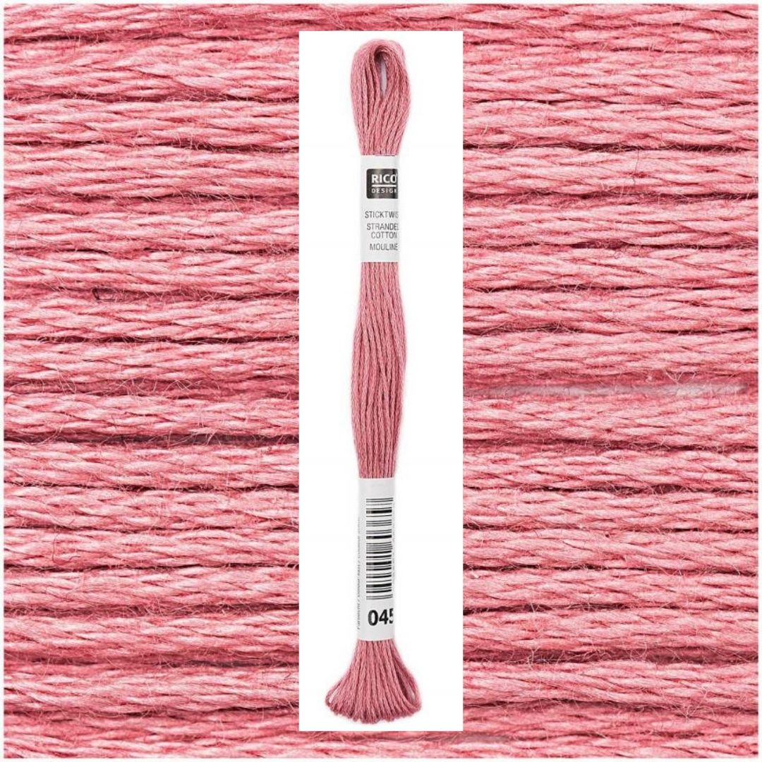 Stickgarn Sticktwist Rico-Design 6-fach 8m 100% Baumwolle Nr. 045 Farbe altrosa 03