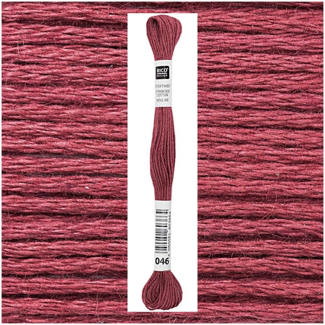 Stickgarn Sticktwist Rico-Design 6-fach 8m 100% Baumwolle Nr. 046 Farbe altrosa 04